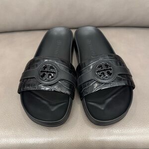 Tory Burch / Anatomic Carson Slide / Croc Black